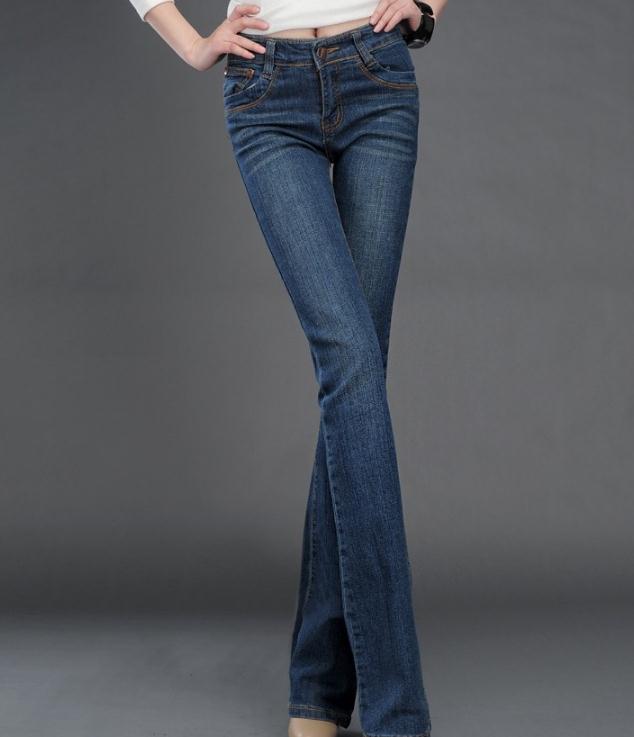 

Women's Big-sized Jeans Were Skinny Flare Pants Xsl4, Blue