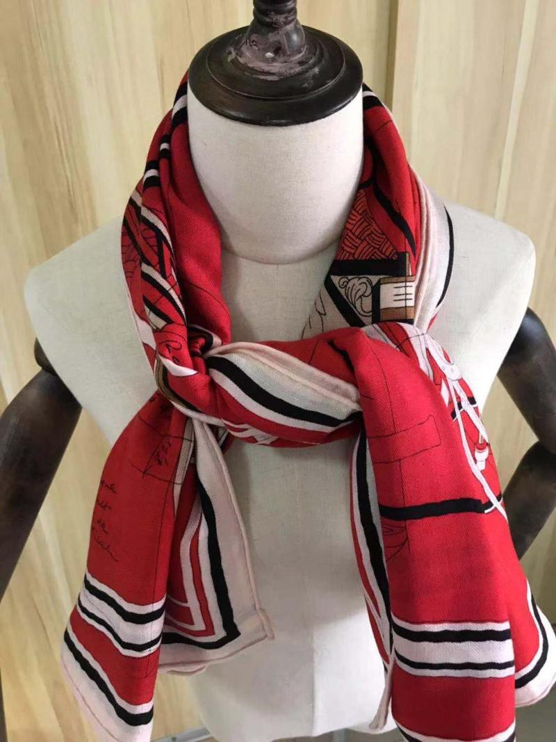 

Scarves 2021 Arrival Autumn Winter Classic Horse Carriage 140*140 Cm Scarf 65% Cashmere 35% Silk Wrap For Women Lady Girl