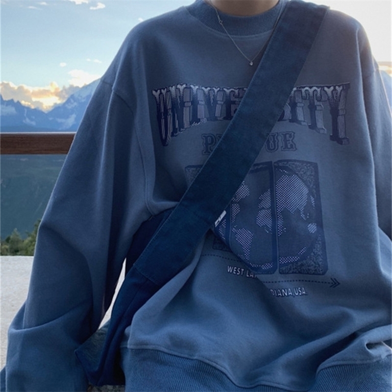 

Cool Oversized Hoodies Women Printed Chic Harajuku women's tops clothes Streetwear Loose Casual Pullover O-Neck Korean style 201216