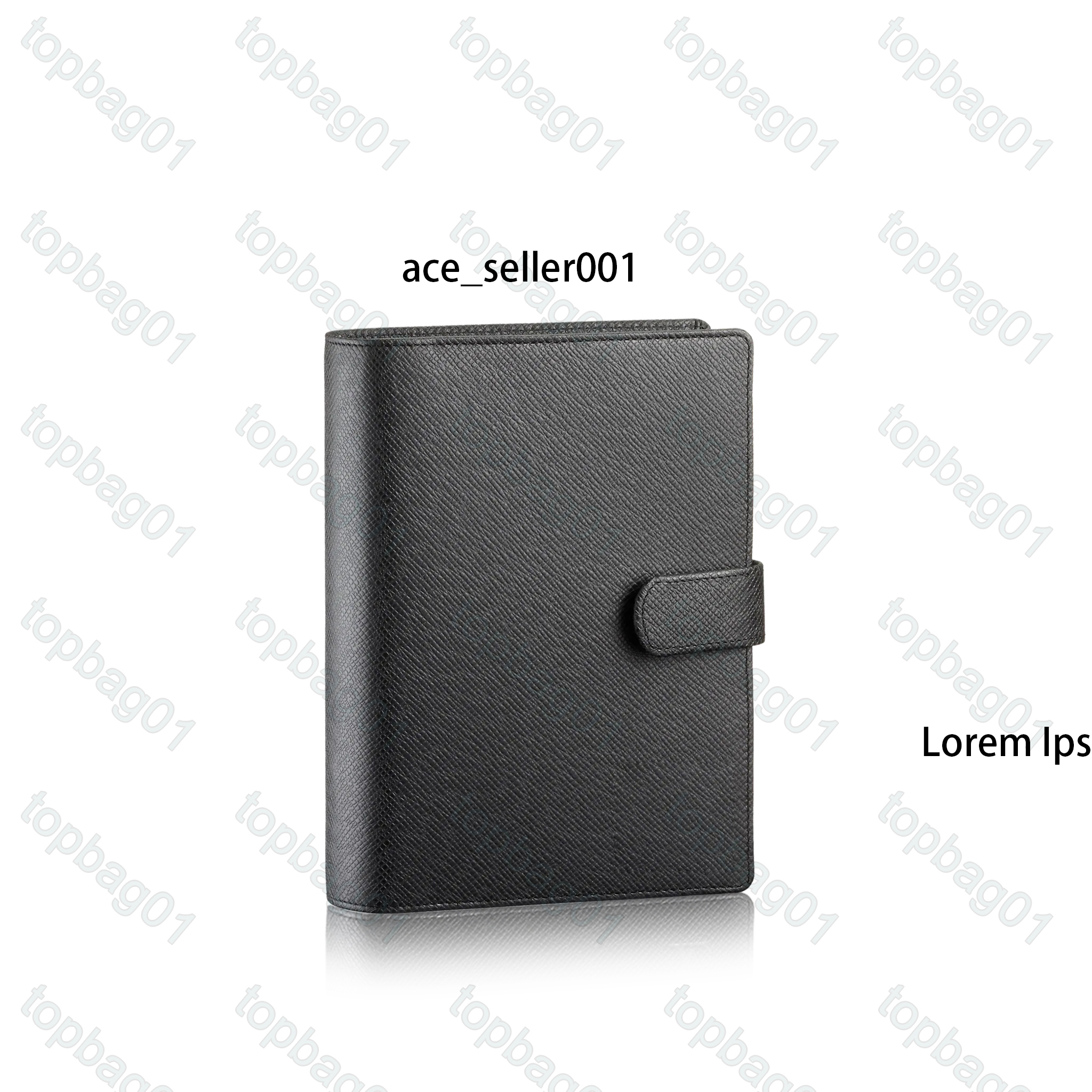 

M2004 Medium agenda notepad holder cover white paper notebook office travel journal diary jotter 6 credit card holders slots with box, Black flower