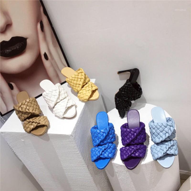 

Women's shoes 35 to 42 size plus size 2021 woven new stiletto fish mouth shoes high heel sandals1, Green