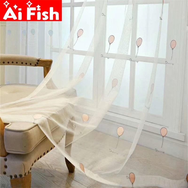 

Fresh Pink Embroidery Transparent Tulle Curtain Bedroom Living Room Floor-To-Ceiling Window Wild Window Screen Curtain ZH052-3, Color 2 tulle