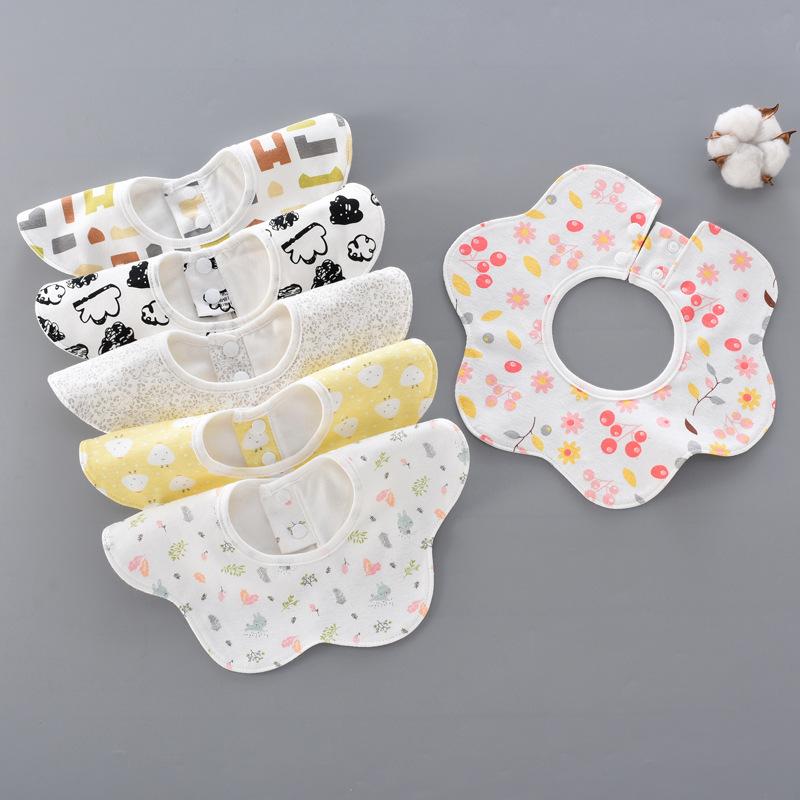 

Baby Bibs Fashion Round Neck Baby Burp Cloth Bibs 360 Degree Flower Bib for Girls Clothing Bandana waterproof, 23