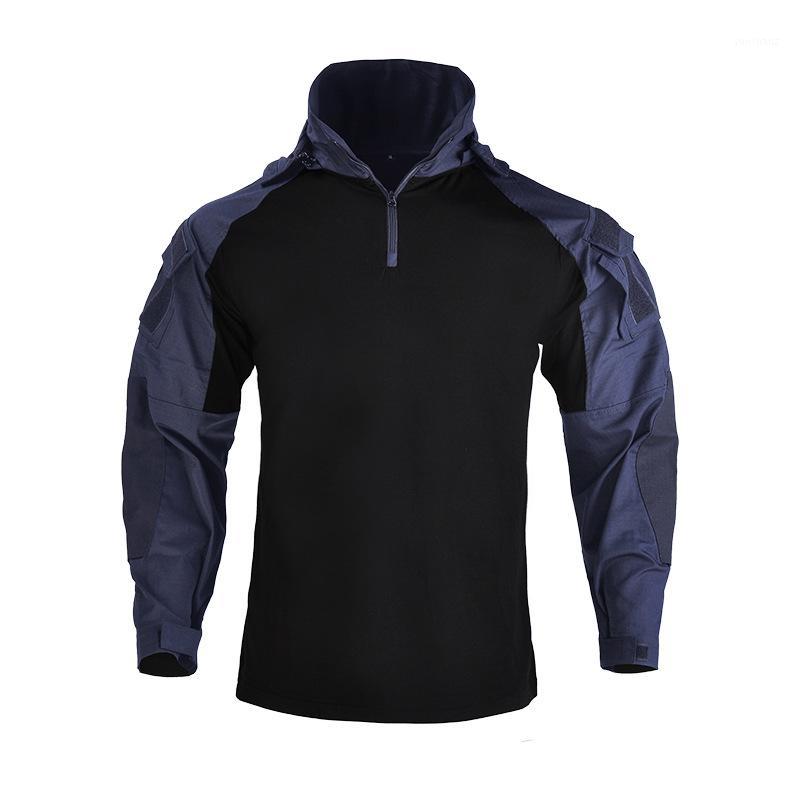 

Mens G3 Hooded Tactical Training Tops Army Fans Long Sleeve Camouflage Combat Suits Clothes Shirt Pants Set Navy Blue1, Black cp shirt
