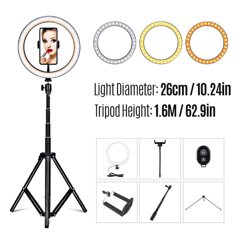 

26cm Fill Light Ring Light Supplementary LED Folding Fill for Photography Live Stream Makeup YouTube Video