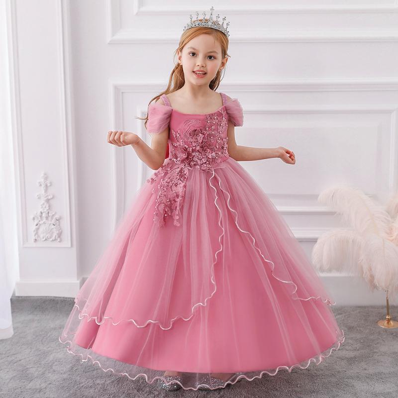 

Yoliyolei 2020 Beautiful Long Flower Girl Dresses 5-12 Years Fashion Kids Evening Gowns Ball Gown Pageant Dresses For Children, Blue
