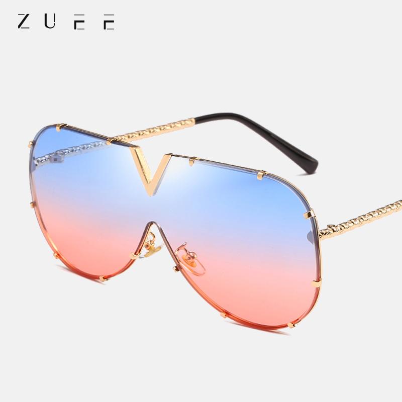 

Sunglasses Fashion Men 's Oversized Brand Designer Goggle Sun Glasses Female Style