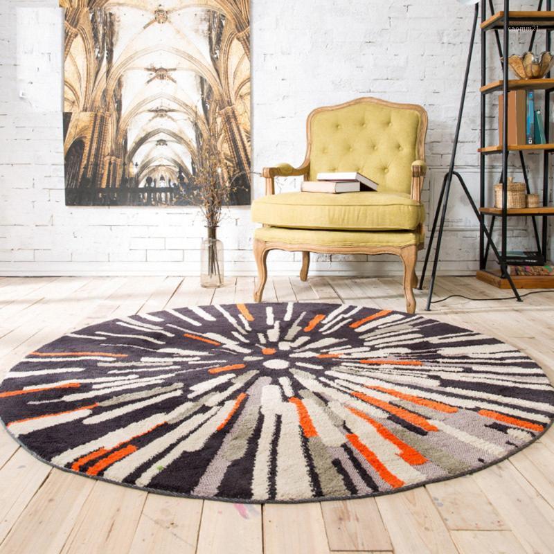 

3D Round Printed Carpet Nordic Style Bedroom Rug Bathroom Computer Chair Non-slip Floor Mat Romantic Home Decor Supplies1, 80cm