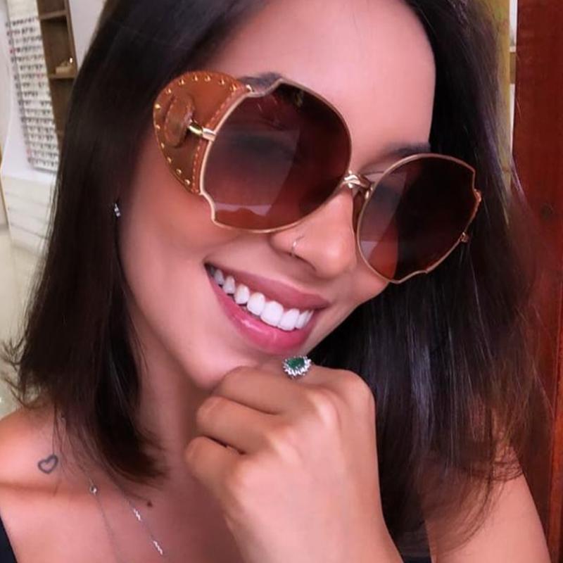 

Sunglasses Retro Classic Steampunk Women 2021 Fashion Big Frame Metal Irregular Sun Glasses Gradient Goggles UV400