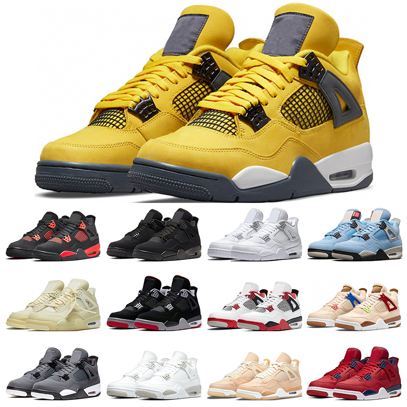 

Men Basketball Shoes 4 4s Red Thunder Black Cat Sail Lightning University Blue White Oreo Cactus Jack Pure Money trainer sports sneakers