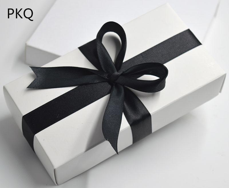 

17x9x3.8cm White Brown Kraft Carton wig packing paper Box with ribbon Paper wedding birthday gift scarf Packing cardboard Box