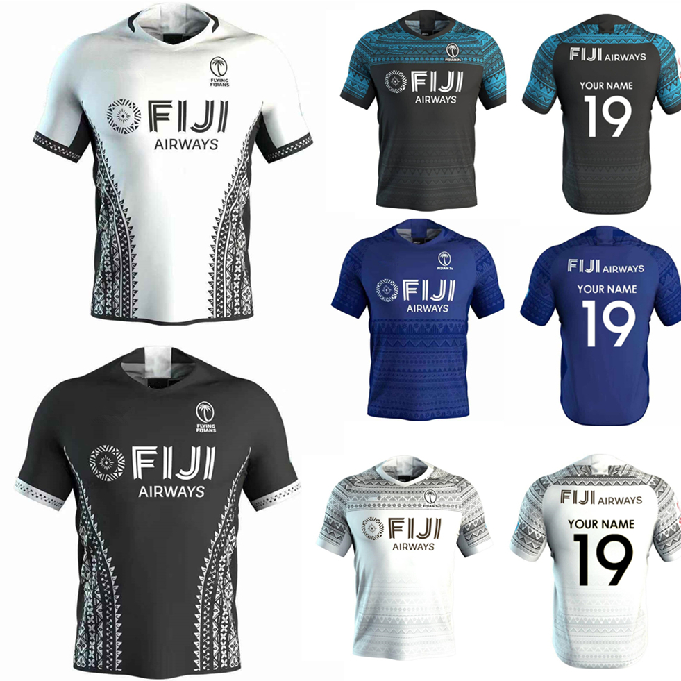 

Custom name and number 2021 2022 fiji 7s home away jersey national team FIJI Rugby Jerseys League shirt shorts singlet, 7s singlet