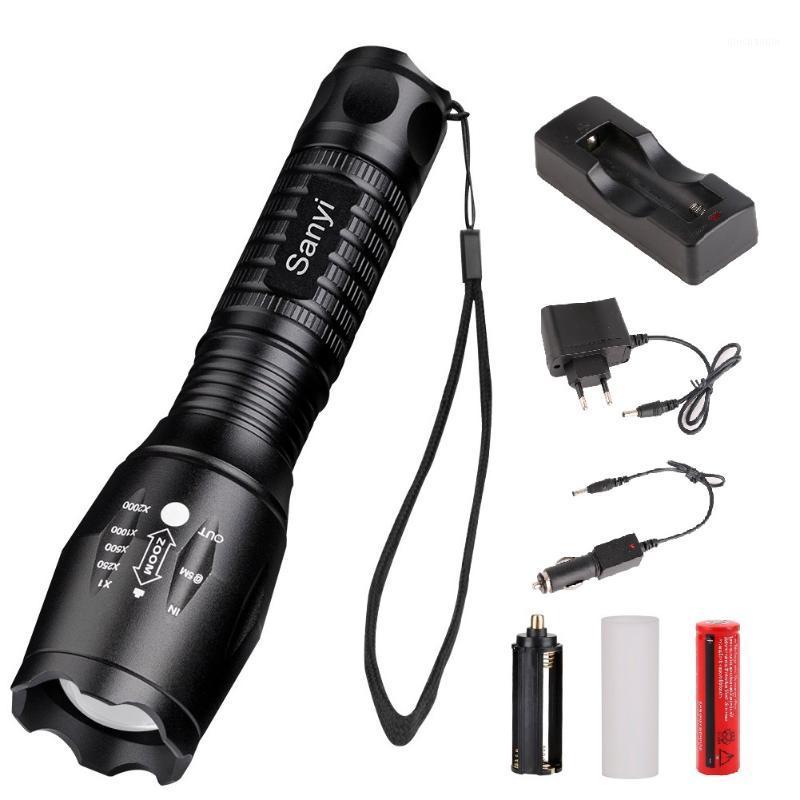 

XML-T6 Zoomable Adjustable Focus LED With 5 Modes Ultra Bright Tactical Used 3* 18650 Torch Lamp1