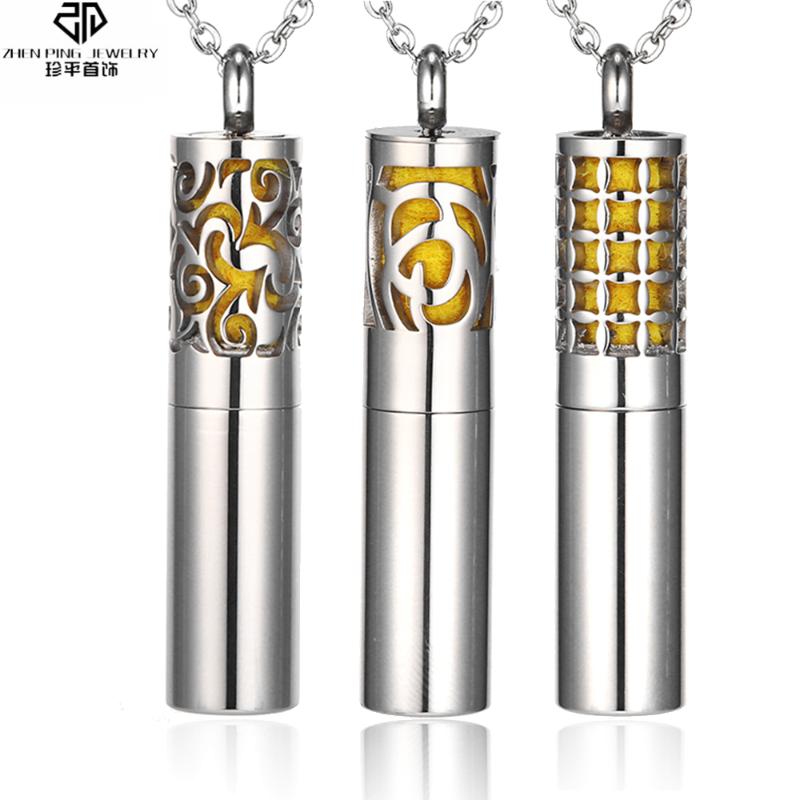 

Essential Oil Container Pendant Necklace Stainless Steel Whistle Necklace Diffuser Locket Men Women