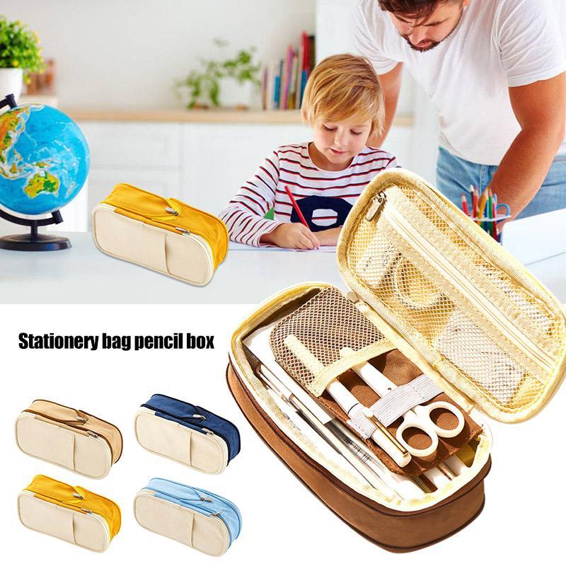 

Double Layers Pencil Pen Case Office School Students Large Capacity Storage Bag SGA9981