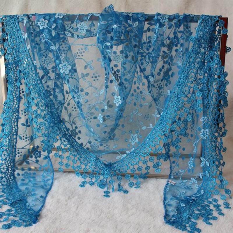 

2020 Lace Sheer Floral Scarf Women Shawl Wrap Tassel Scarf Fashion Hollow Tassel Lace Floral Ladies Width Triangle Scarves Gift