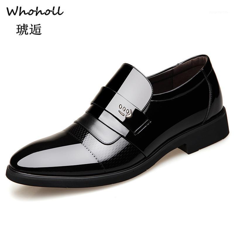 

Whoholl Brand Italian Mens Leather Shoes Big Size Luxury Dress Shoes Men High Quality Office Loafers Man Casual Wedding 441, Brown
