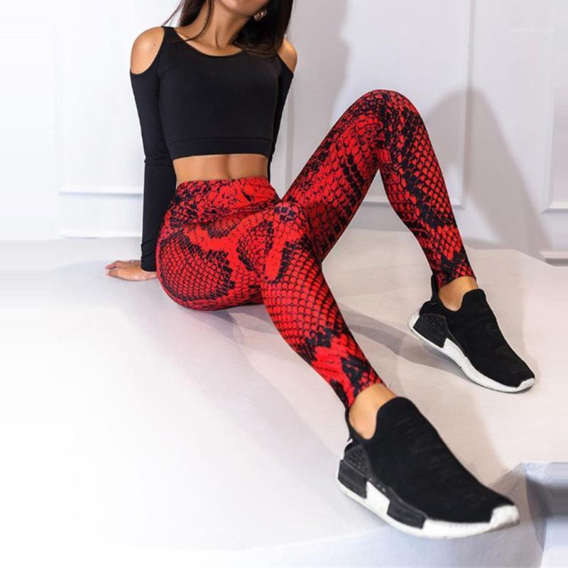 

Quality Red Women Snake Printed Leggings Women Push Up Fitness Legging Sporting Slim Jeggings High Elastic 3D Print Leggings1, As pic