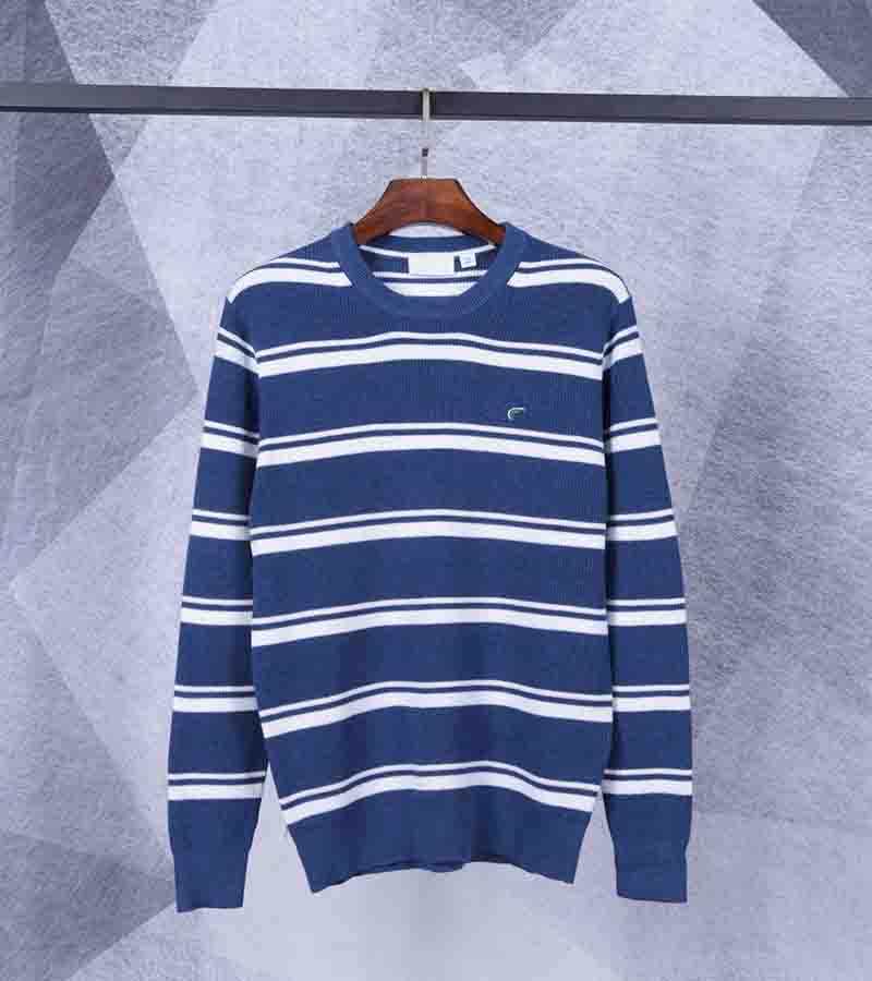 

Men Sweater Fashion Striped Print European and American Style Knitted Sweater High Quality Mens Designers Sweaters 3 Colors Size -2XL, Purple