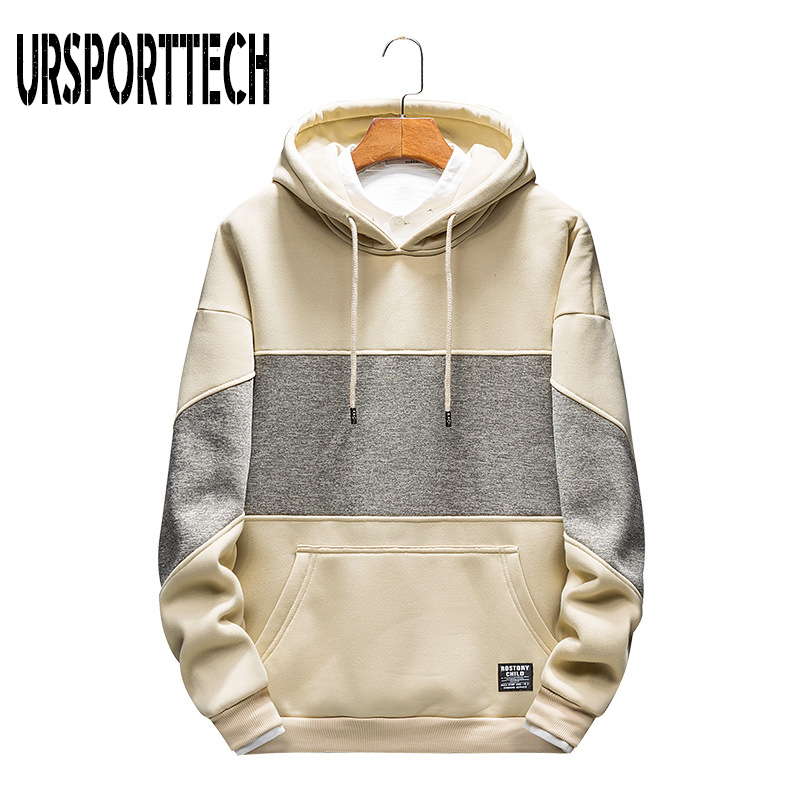 

2020 New Arrival Hot Selling Brand Hoodies Men Spring Autumn Fashion Casual Long Sleeve Streetwear Patchwork Hooded Sweatshirts, Yellow
