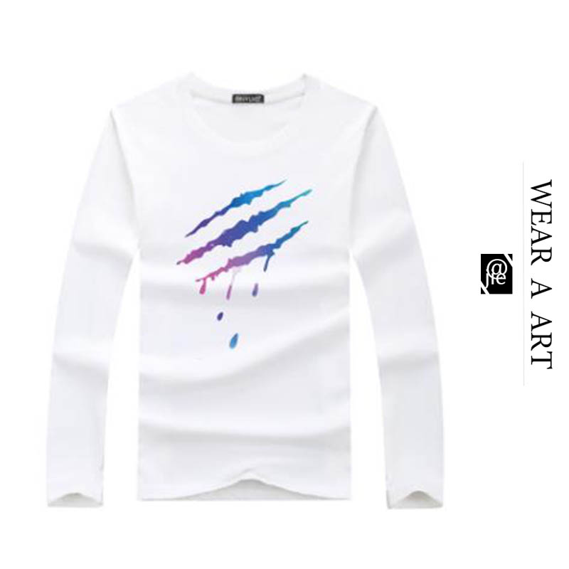 

Mens Long Sleeve T-shirt Student Man Trend Top Boy Base Shirt Teen Autumn Casual Simple Light and Breathable Clothing Comfortable Spring New, White