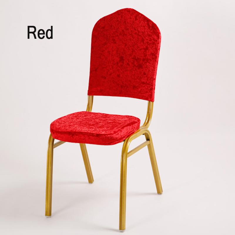 

4 Packs Removable Fractional Hotel Banquet Chair Covers Flannel Gold Coffee Red Green Blue 8 Colors Home Decor