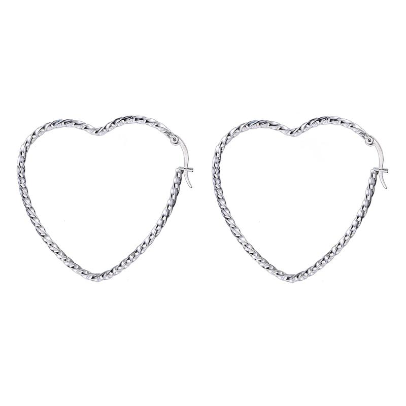 

Hoop & Huggie Fashion Heart-shaped Earrings Titanium Steel Jewelry For Woman Gift Drop