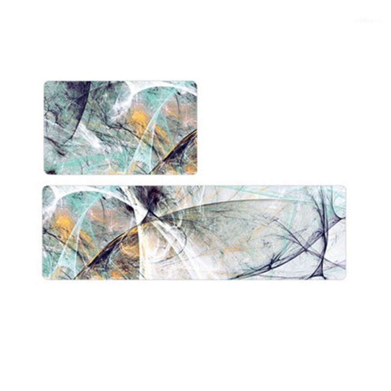 

RULDGEE Nordic Kitchen Mat Anti-skid and Oil-proof Household Full PVC Carpet Long Strip Waterproof Mat can be Wiped No-clean1, Black white leaves