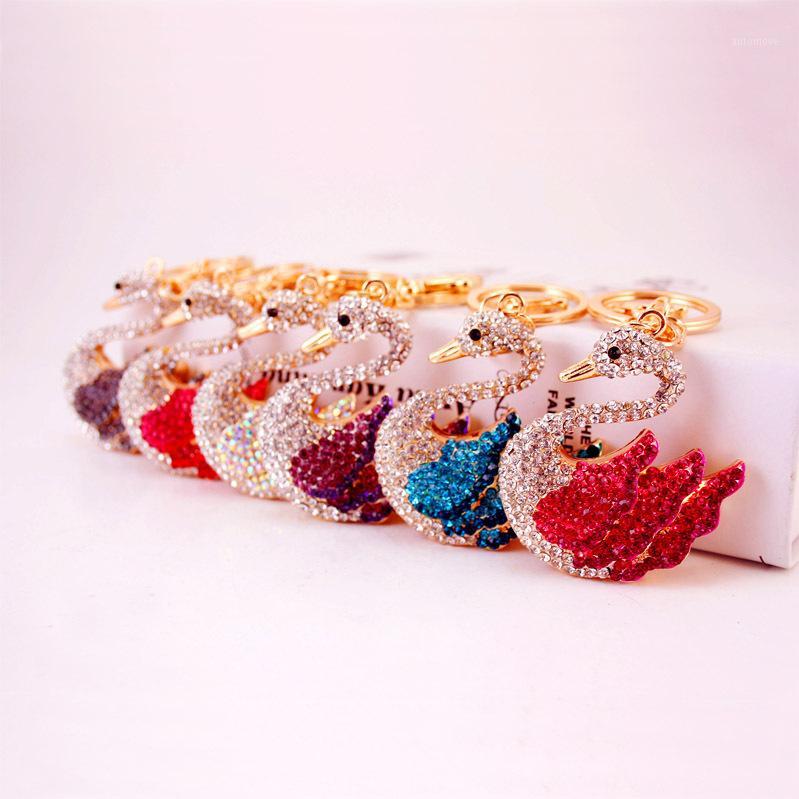 

Creative Colorful Key Chain Animal Metal Crystal Pendant Female Bag Pendant Key Chain Small Gift1