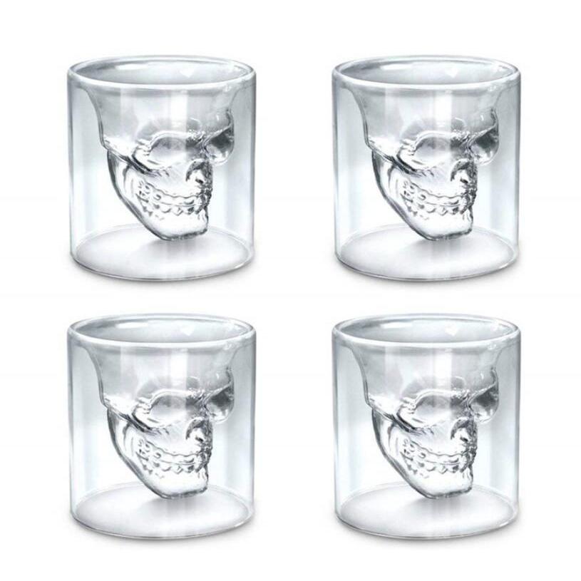 

new 25ml wine cup skull glass shot glass beer whiskey halloween decoration creative party transparent drinkware drinking glasses