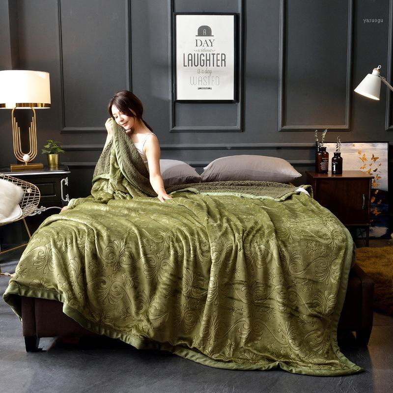 

Super Comfortable Soft Solid color Blanket flower Pattern Floral Thicken Blanket Thrown On The Sofa / Bed / Travel Breathable1