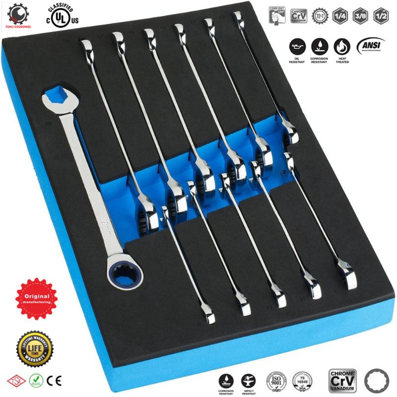 

Ratcheting Combination Wrench Set,Long Pattern 72 tooth ratchet Open-End Wrenches,Torque Socket Wrench Set Nut Tools for Repair