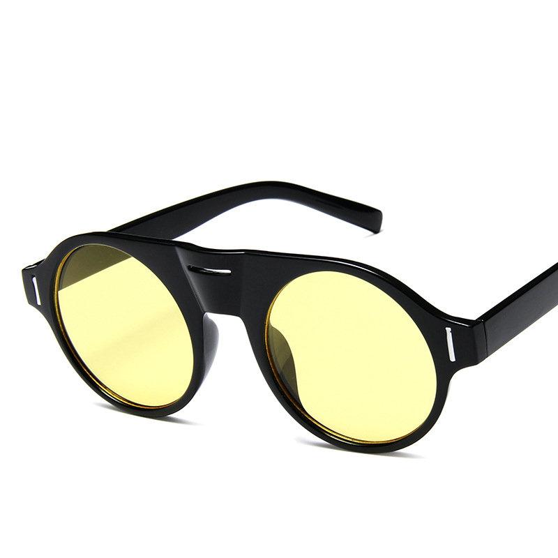 

2020 Round Candy colors Sunglasses Women Female Brand Designer Luxurious Oversized Retro Flat Top Female SunglassesUV400 FML