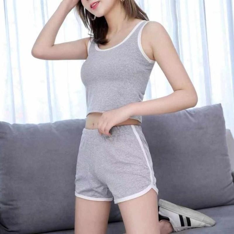 

Yoga Suit 2Pcs Women Sports Clothes Set Gym Yoga Vest Fitness Tank Crop Tops Shorts Workout Outfit Summer Women Running Clothes1, Black 35kg-67kg