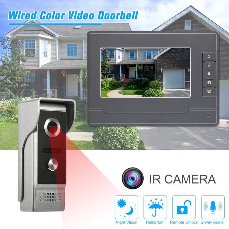 

LCD Color Screen Video Door Phone Support Night Vision Waterproof Unlock Monitor Doorbell Intercom System For Home Apartment1