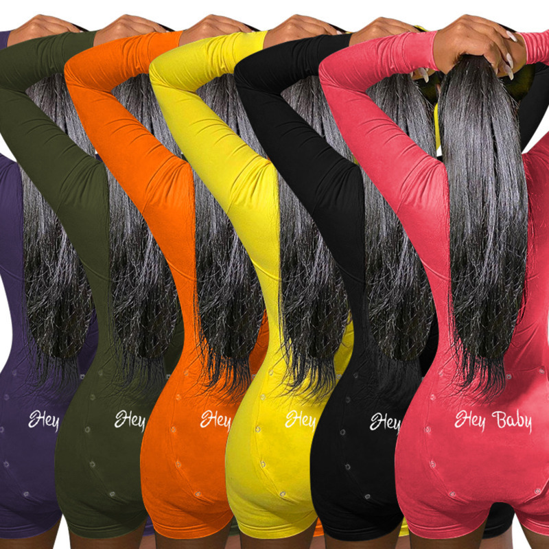 

Women Jumpsuit Designer 2021 Tracksuits Slim V-neck Pajamas Nightwear Home Wear Breasted Embroidery Solid Colour Long Sleeve One Piece Pants Rompers, Purple