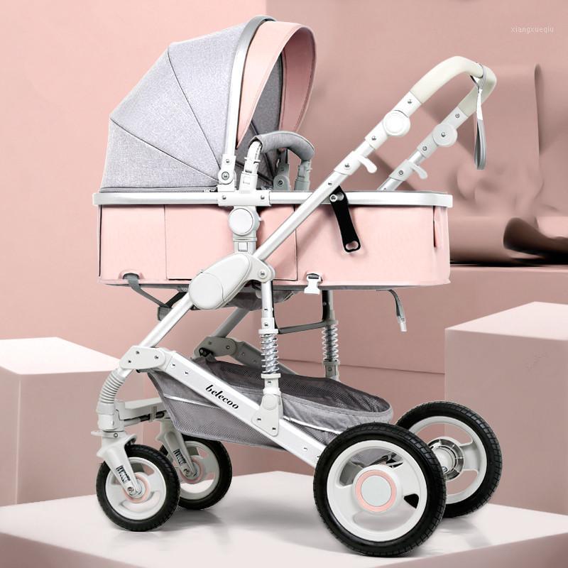 

Adjustable Lightweight Baby Stroller 3 in 1 Portable High Landscape Reversible Stroller Hot Mom Pink Travel Pram1
