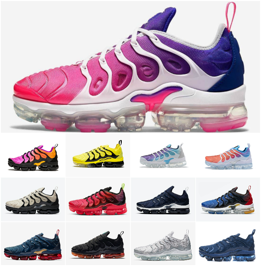 

New air vapOrES plus tn mens running shoes Silver Gradient Navy Gold Red tn chaussures Tropical Twist Womens Game Royal Sport Sneaker 36-46, Tn-021