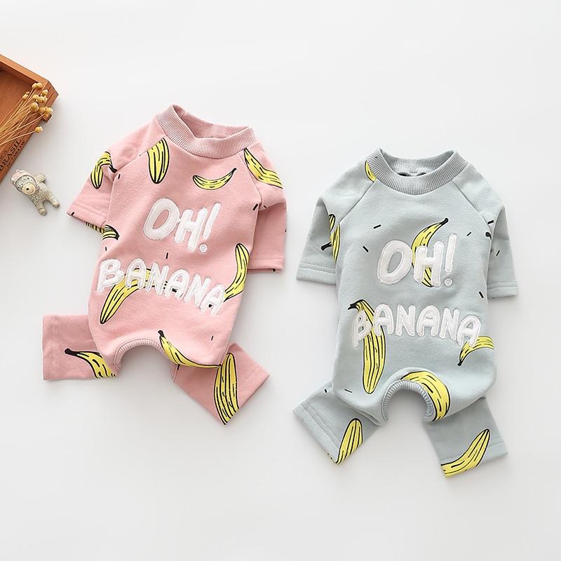 

Cartoon Banana Dog Clothes Spring Autumn Pets Dog Clothing For Small Dogs Shirts Yorkie Chihuahua Clothes Cute Puppy Coat, Green