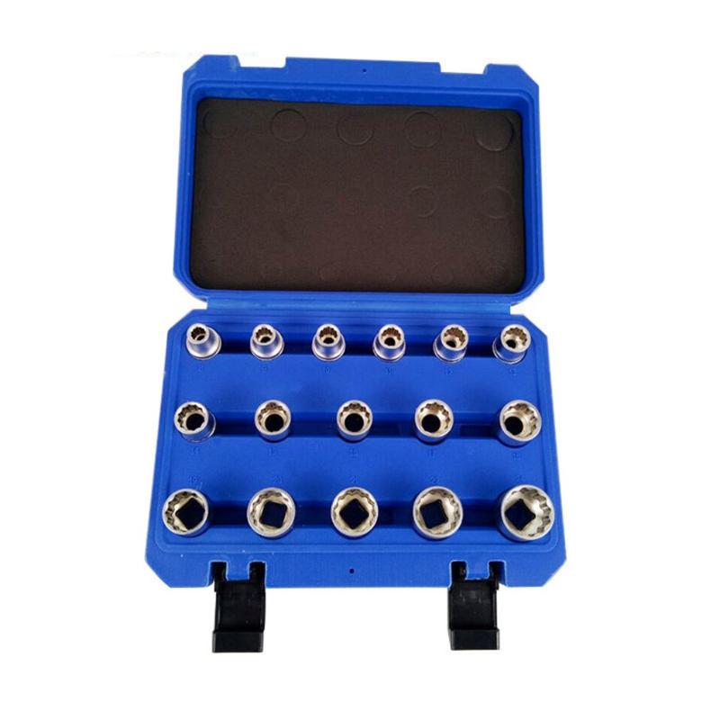 

16 Pieces Set Gear Lock Sockets Wrench Set Auto Repair Household Tool Hand Tool Outside Inside Sockets