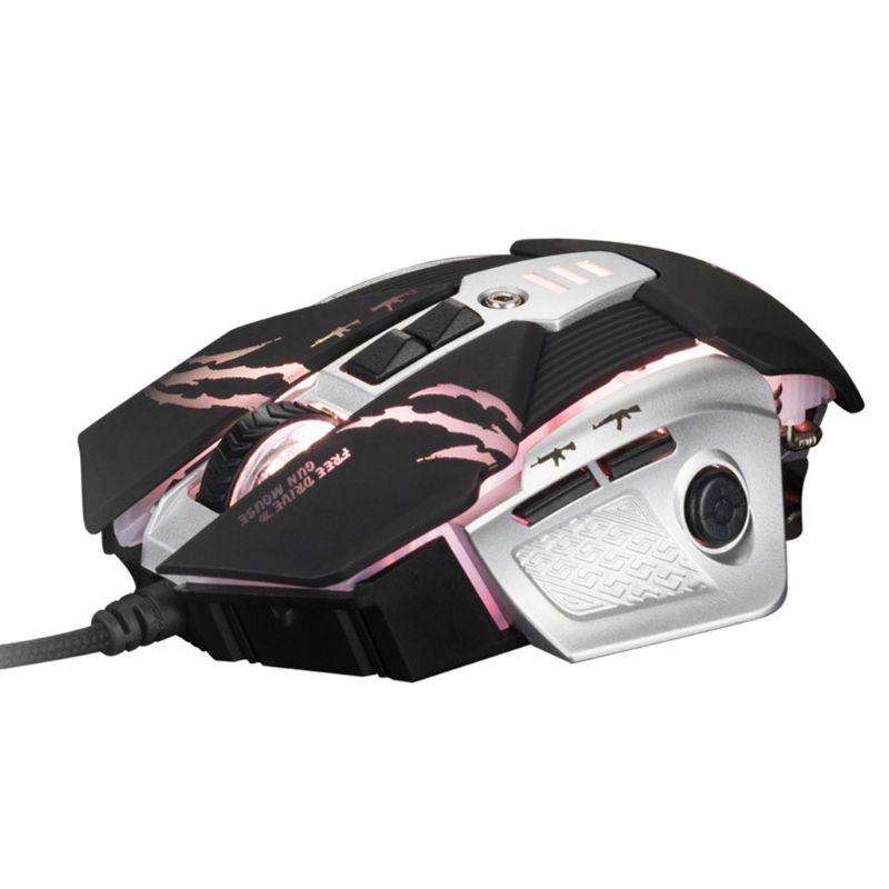 

Wired Programmable Gaming Mouse RGB LED Breathing Light 6 Gear DPI Adjustable