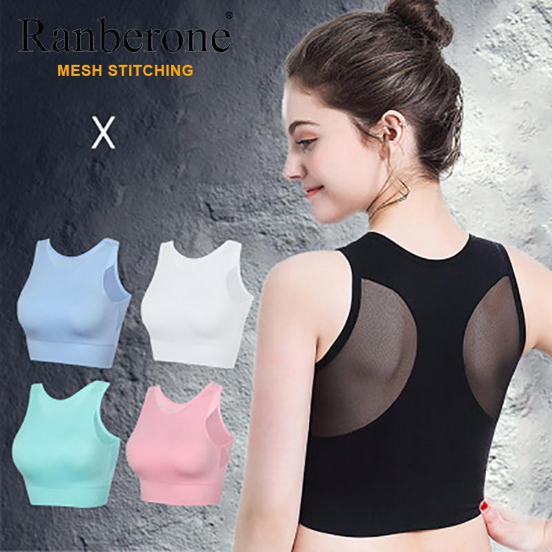 

Ranberone 2020 Women Seamless Sports Bra With Removable Cups High Workout Yoga Bra Sexy Back Cutout For Running Fitness Gym Bras1, Black