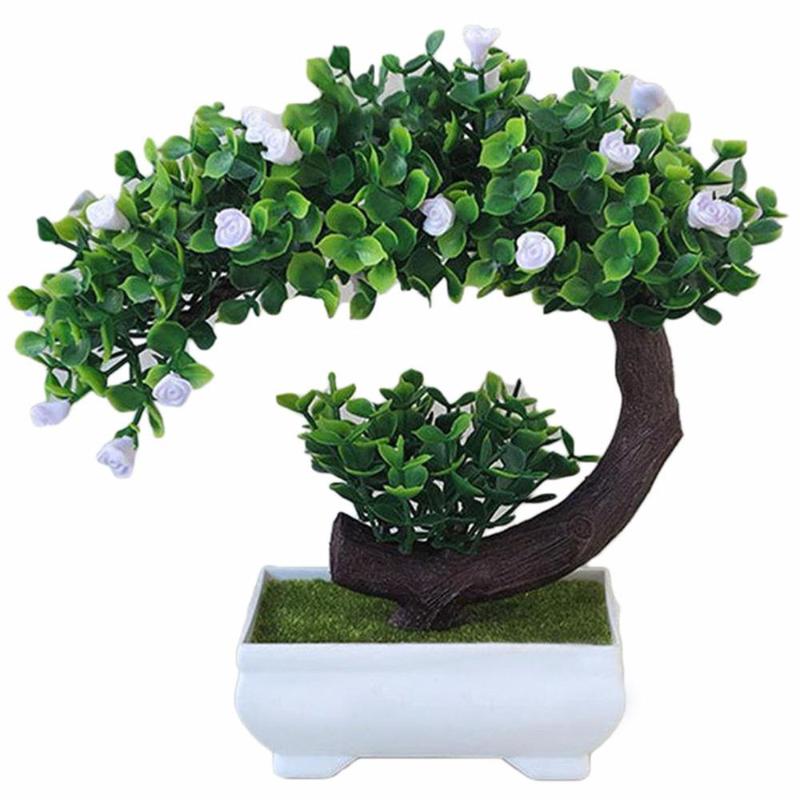 

Lightweight Simulation Flower Crescent Rose DIY Ornament Household Artificial Flower Simulated Potted Plants Plastic Home Decor, White
