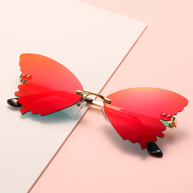 

2021 New Fashion Sunglasses Women Rimless Super Star Style Street Fly Candy Eyewear Party Sun Glasses Funny Decoration 3spu