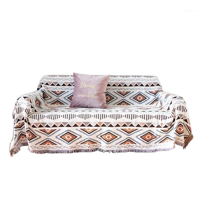 

Blankets Bohemian Geometric Pattern Thread Blanket Sofa Decorative Throws Blanket on Sofa/Bed/Plane Knit with Tassel1