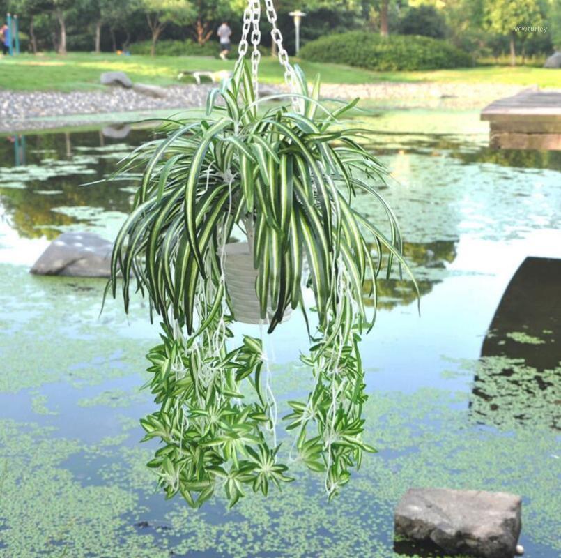 

Artificial Orchid plants 1pc 40cm Artificial chlorophytum orchids Plastic rattan wall flower silk flower New Year decoration1, As picture shown
