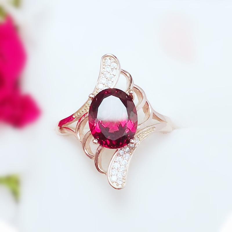 

Cluster Rings Natural Real Garnet Rhombus Style Ring Per Jewelry 8*10mm 2.8ct Gemstone 925 Sterling Silver Fine T207104, Golden;silver