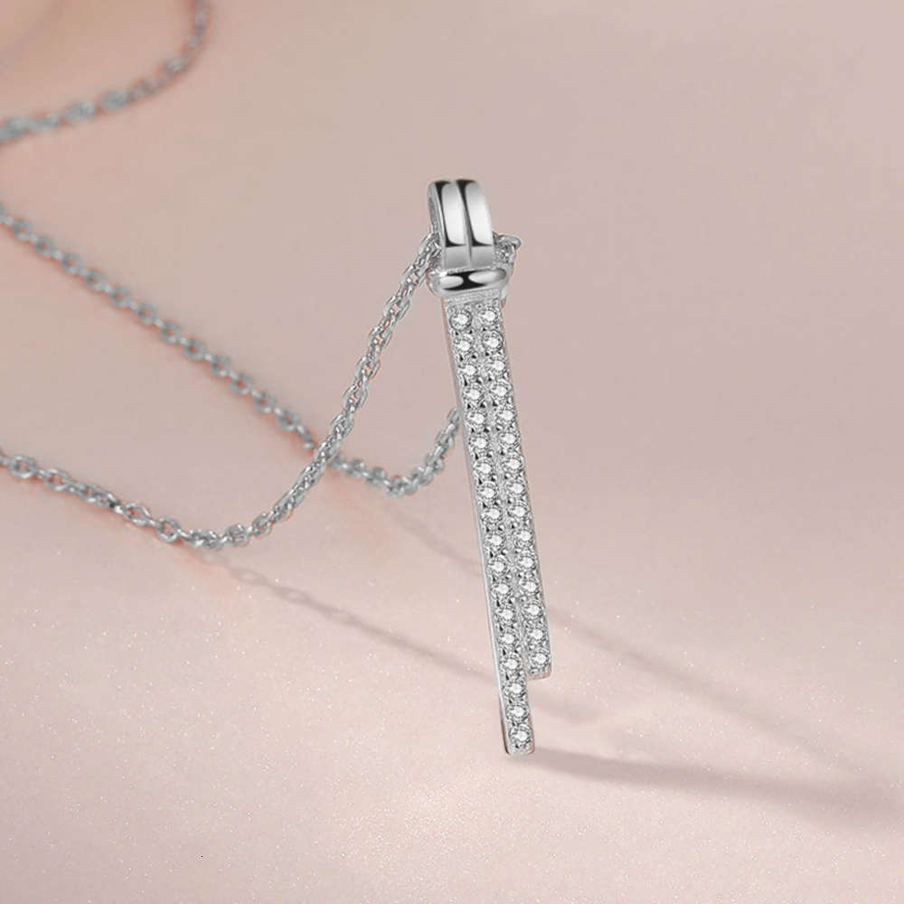

Luxurys Designers Fashion Dz071 platinum simple strip women's Pendant rose gold new double row dense micro drill zircon net red Pendant