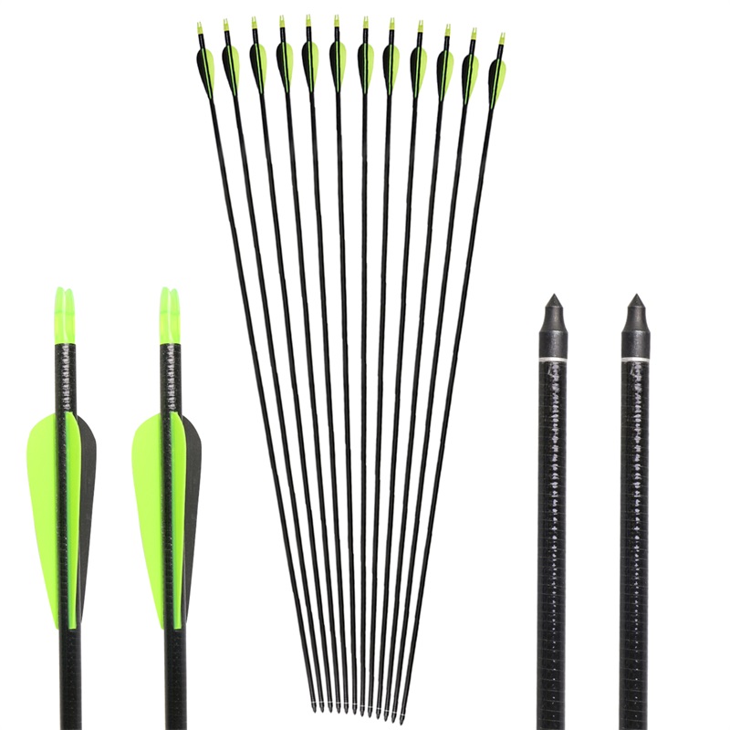 

wholesale price hunting fiberglass arrows with 2 green 1 black plastic feather glass fiber shaft arrows for outdoor hunting
