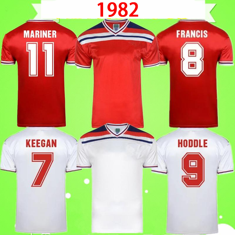 

1982 RETRO soccer jerseys vintage football shirt classic 82 home white away red MARINER McDERMOTT HODDLE FRANCIS KEEGAN NEAL, Retro 1982